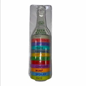3/$30 Fred & Friends Beer Bottle ID Tag Band Silicone Colorful Fun Party Drink